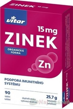 VITAR Zinok 15 mg 90 tabliet Vitar www.bohre.sk