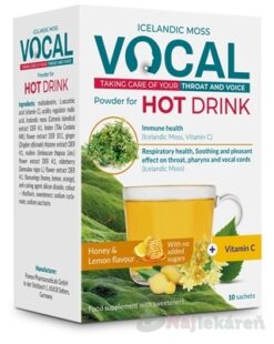 VOCAL HOT DRINK prášok na prípravu nápoja s príchuťou medu a citrónu, vrecúška 1x10 ks Pamex Pharmaceuticals GmbH www.bohre.sk