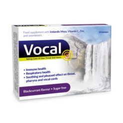 VOCAL pastilky s príchuťou čiernych ríbezlí bez cukru 24 ks Vocal www.bohre.sk