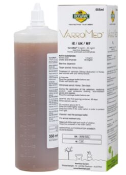 VarroMed 5 mg/ml + 44 mg/ml roztok pre včely 555ml BeeVital www.bohre.sk