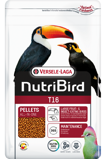 Versele Laga NutriBird T16 - pre veľké ovocnomilné druhy vtákov 10kg VERSELE LAGA www.bohre.sk