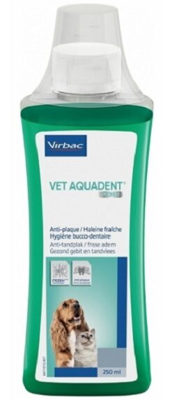 Vet Aquadent roztok pre zubnú a ústnu hygienu psov a mačiek 250ml VIRBAC www.bohre.sk