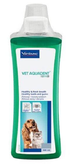 Vet Aquadent roztok pre zubnú a ústnu hygienu psov a mačiek 500ml VIRBAC www.bohre.sk