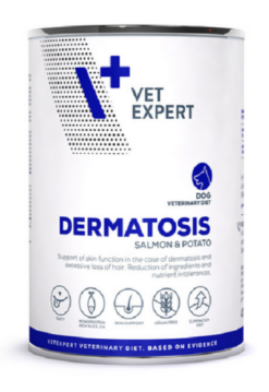 VetExpert VD dog 4T Dermatosis Salmon & Potatio diétne krmivo v konzerve pre psy 400g VetExpert www.bohre.sk