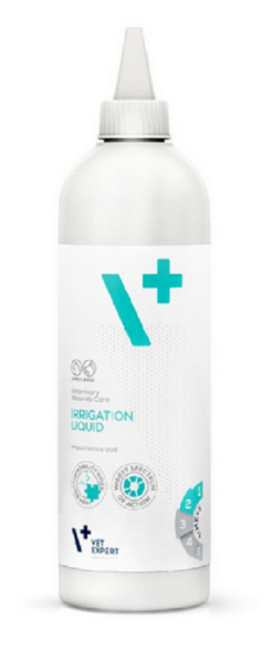 VetExpert Veterinary Wounds Care Irrigation liquid roztok na čistenie a ošetrenie odrenín malých zvierat 500ml VetExpert www.bohre.sk