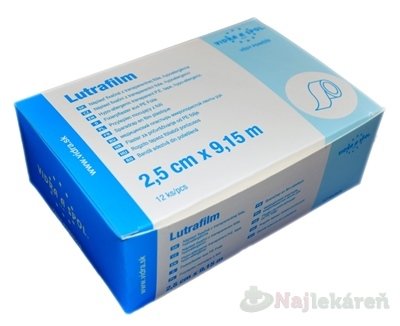 Vidra Lutrafilm fixačná náplasť 2,5 cm x 9,15 m z transparentnej fólie cievka 12 ks Vidra www.bohre.sk
