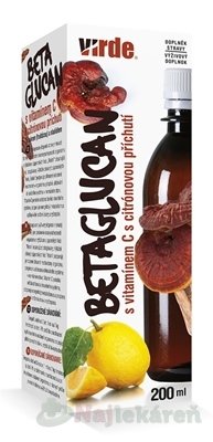 Virde BETAGLUCAN SIRUP fruktózový s Vitamínom C s citróNovou príchuťou 200 ml Virde www.bohre.sk