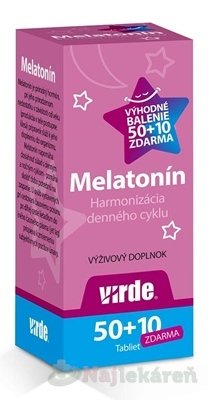 Virde Melatonin 60+10 tabliet Virde www.bohre.sk
