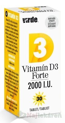 Virde Vitamín D3 Forte 2000 I.U. 30 tabliet Virde www.bohre.sk