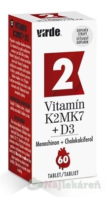 Virde Vitamín K2 MK7 + D3 60 tabliet Virde www.bohre.sk