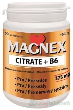 Vitabalans Magnex citrate 375 mg+B6 100 tabliet Magnex www.bohre.sk