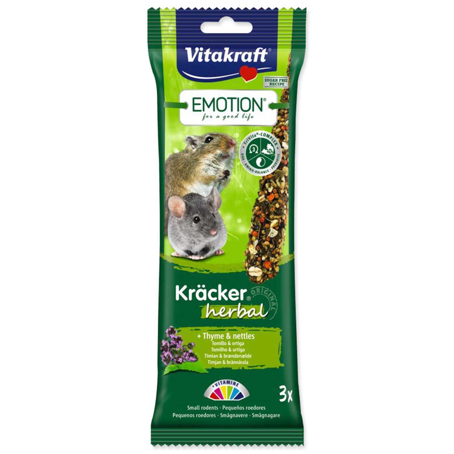 Vitakraft Tyčinky Emotion Kracker Herbal pro malé hlodavce 75 g VITAKRAFT www.bohre.sk