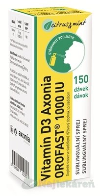 Vitamín D3 Axonia OROFAST 1000 IU, sprej pod jazyk 30ml Labomar www.bohre.sk