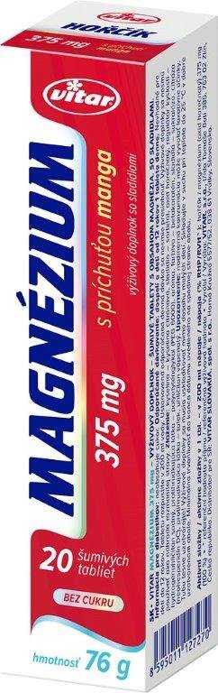 Vitar Hořčík 375mg mango eff.20 tabliet Vitar www.bohre.sk