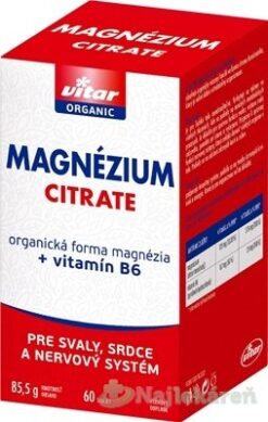 Vitar Magnezium Citrate + Vitamín B6 60 tabliet Vitar www.bohre.sk