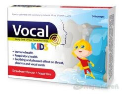 Vocal Kids měkké pastilky s příchutí Jahody 24ks  www.bohre.sk