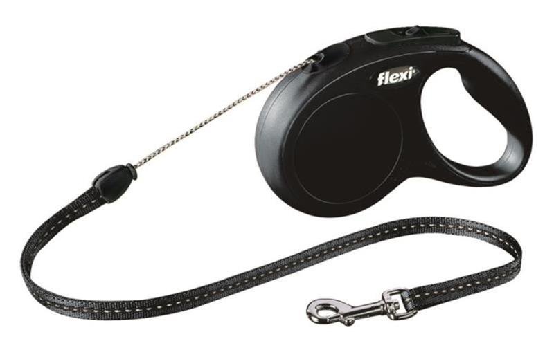 Vodítko Flexi Classic NEW lanko S 5 m čierne (do 12 kg) FLEXI www.bohre.sk