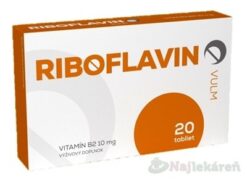 Vulm Riboflavin Vitamín B2 10 mg 20 tabliet Vulm www.bohre.sk