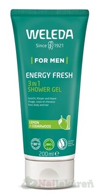 WELEDA For Men Energy Fresh 3in1 sprchový gél, citrón 200 ml WELEDA www.bohre.sk