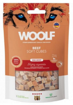 Woolf Dog Soft Cubes hovädzie, maškrta pre psy 100g Woolf www.bohre.sk