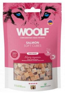 Woolf Dog Soft Cubes losos, maškrta pre psy 100g Woolf www.bohre.sk