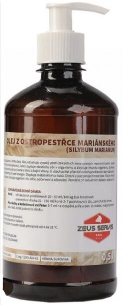 ZEUS Olej z pestreca mariánskeho pre kone, psy a mačky 500ml ZEUS SERVIS www.bohre.sk
