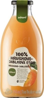 Zdravo 100% HRUŠKOVO-JABLKOVÁ ŠŤAVA, 0,75l Zdravo organic www.bohre.sk