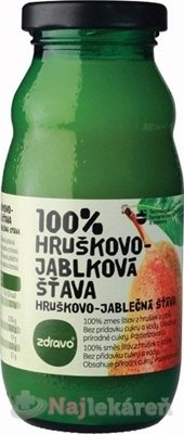 Zdravo 100% HRUŠKOVO-JABLKOVÁ ŠŤAVA,     200ml Zdravo organic www.bohre.sk