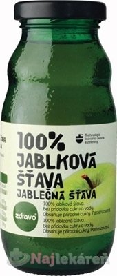 Zdravo 100% JABLKOVÁ ŠŤAVA  200 ml Zdravo organic www.bohre.sk