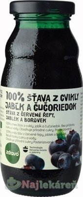 Zdravo 100% ŠŤAVA Z CVIKLY, JABĹK A ČUČORIEDOK  200 ml Zdravo organic www.bohre.sk